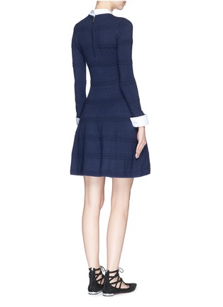 Back View - Click To Enlarge - ALICE & OLIVIA - Textured stripe shirting sweater dress