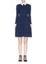 Main View - Click To Enlarge - ALICE & OLIVIA - Textured stripe shirting sweater dress