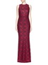 Main View - Click To Enlarge - ALICE & OLIVIA - 'Roxie' embroidered diamond back gown