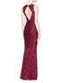 Figure View - Click To Enlarge - ALICE & OLIVIA - 'Roxie' embroidered diamond back gown