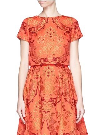 Main View - Click To Enlarge - ALICE & OLIVIA - 'Baxter' floral jacquard cropped top