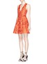 Front View - Click To Enlarge - ALICE & OLIVIA - 'Mollie' floral jacquard box pleat dress