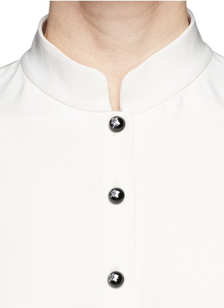 Detail View - Click To Enlarge - ALEXANDER MCQUEEN - Square dot panel silk shirt dress