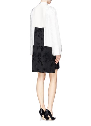 Back View - Click To Enlarge - ALEXANDER MCQUEEN - Square dot panel silk shirt dress