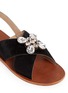 Detail View - Click To Enlarge - PEDDER RED - 'Giselle' brooch cross strap ponyhair sandals