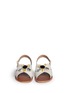 Figure View - Click To Enlarge - PEDDER RED - 'Giselle' brooch cross strap ponyhair sandals