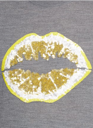 Detail View - Click To Enlarge - MARKUS LUPFER - 'Lemon Smacker Lip' sequin Natalie sweater
