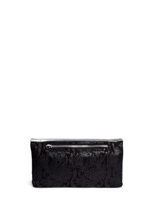Back View - Click To Enlarge - MC Q - Metallic leather front razor foldover clutch