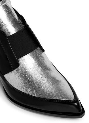 Detail View - Click To Enlarge - MC Q SHOES - 'Misty' metallic foil leather booties
