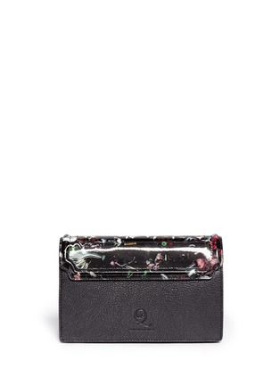 Back View - Click To Enlarge - MC Q - Festive floral patent leather clutch