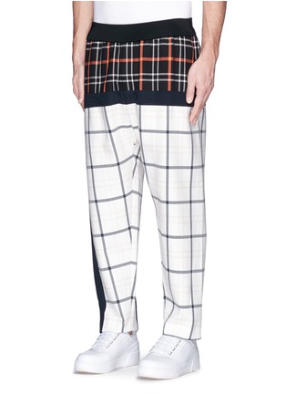 Front View - Click To Enlarge - 3.1 PHILLIP LIM - Contrast check cotton pants