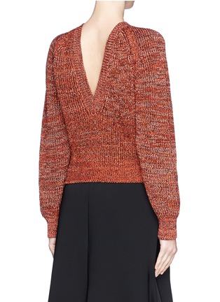 Back View - Click To Enlarge - GIVENCHY - V-back mélange wool knit sweater