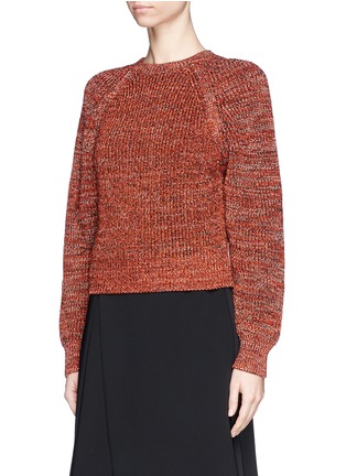 Front View - Click To Enlarge - GIVENCHY - V-back mélange wool knit sweater