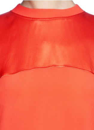 Detail View - Click To Enlarge - GIVENCHY - Oversized satin trim crepe T-shirt dress