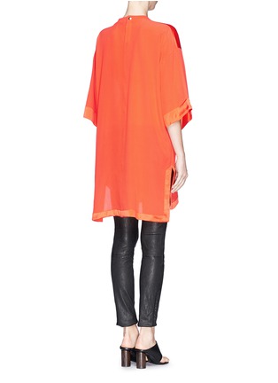 Back View - Click To Enlarge - GIVENCHY - Oversized satin trim crepe T-shirt dress