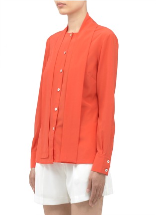 Front View - Click To Enlarge - ST. JOHN - Detachable scarf silk-blend blouse