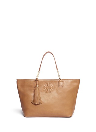 Main View - Click To Enlarge - TORY BURCH - 'Thea' leather tassel tote