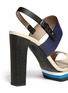 Detail View - Click To Enlarge - LANVIN - Colour-block leather platform sandals