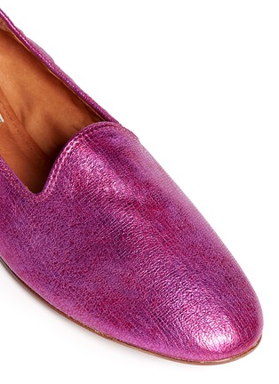 Detail View - Click To Enlarge - LANVIN - Metallic leather slip-ons