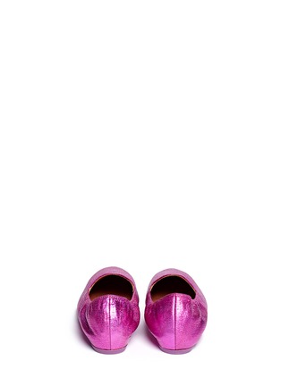 Back View - Click To Enlarge - LANVIN - Metallic leather slip-ons