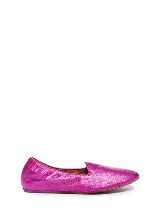Main View - Click To Enlarge - LANVIN - Metallic leather slip-ons