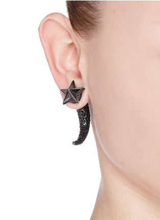 Figure View - Click To Enlarge - GIVENCHY - Star crystal shark tooth magnetic single earring
