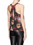 Back View - Click To Enlarge - ALICE & OLIVIA - 'Vicky' back twist keyhole floral top