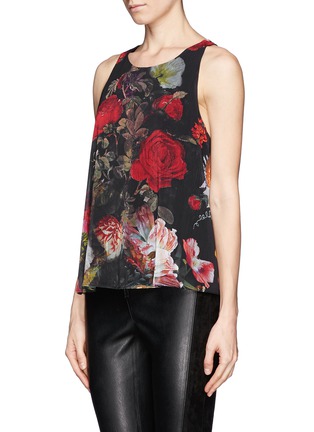 Front View - Click To Enlarge - ALICE & OLIVIA - 'Vicky' back twist keyhole floral top