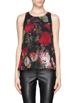 Main View - Click To Enlarge - ALICE & OLIVIA - 'Vicky' back twist keyhole floral top
