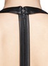 Detail View - Click To Enlarge - ALICE & OLIVIA - 'Lisk' leather trim open back dress