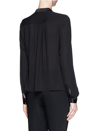 Back View - Click To Enlarge - ELIZABETH AND JAMES - 'Lynde' satin collar chiffon blouse