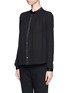 Front View - Click To Enlarge - ELIZABETH AND JAMES - 'Lynde' satin collar chiffon blouse