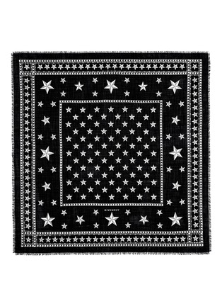 Detail View - Click To Enlarge - GIVENCHY - Star and stud print wool scarf