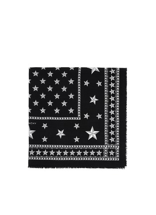 Main View - Click To Enlarge - GIVENCHY - Star and stud print wool scarf