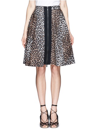 Main View - Click To Enlarge - ELIZABETH AND JAMES - 'Belle' front zip leopard print skirt