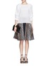 Figure View - Click To Enlarge - ELIZABETH AND JAMES - 'Belle' front zip leopard print skirt