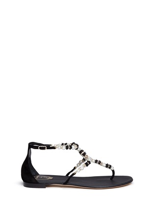 Main View - Click To Enlarge - RENÉ CAOVILLA - Floral bead faux pearl flat sandals