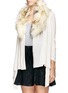 Front View - Click To Enlarge - ALICE & OLIVIA - 'Izzy' raccoon fur collar cardigan 