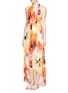 Front View - Click To Enlarge - ALICE & OLIVIA - 'Ryan' leather trim floral maxi