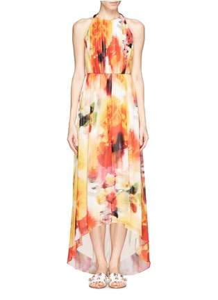 Main View - Click To Enlarge - ALICE & OLIVIA - 'Ryan' leather trim floral maxi