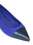 Detail View - Click To Enlarge - SERGIO ROSSI - 'Siren' cutout leather toe cap suede flats