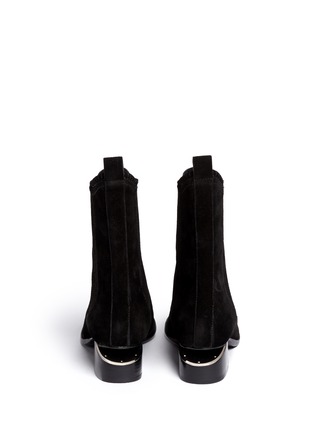 Back View - Click To Enlarge - ALEXANDER WANG - 'Anouck' cutout heel suede Chelsea boots