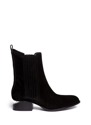 Main View - Click To Enlarge - ALEXANDER WANG - 'Anouck' cutout heel suede Chelsea boots