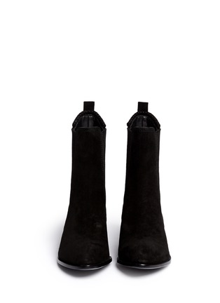Figure View - Click To Enlarge - ALEXANDER WANG - 'Anouck' cutout heel suede Chelsea boots