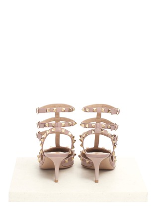 Back View - Click To Enlarge - VALENTINO GARAVANI - Rockstud caged leather pumps