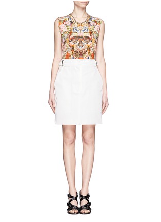 Figure View - Click To Enlarge - ALEXANDER MCQUEEN - Skull flower print muscle cotton T-shirt