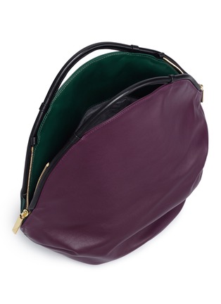  - A-ESQUE - 'Petal Pure' split handle colourblock leather bag