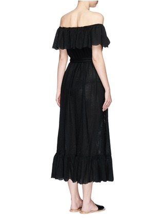 Back View - Click To Enlarge - MARYSIA - Ruffle overlay broderie anglaise off-shoulder dress