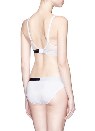 Back View - Click To Enlarge - CALVIN KLEIN PERFORMANCE - Logo band mesh push up bralette