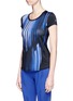 Front View - Click To Enlarge - CALVIN KLEIN PERFORMANCE - Stripe print mesh panel performance T-shirt